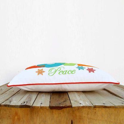 Festive Love Embroidered Christmas Pillow Cover – Vibrant 35 cm × 53 cm