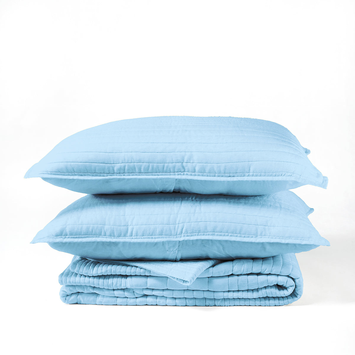 SKY BLUE luxury 300TC cotton satin Quilt with coordinated pillow cases, Sizes available