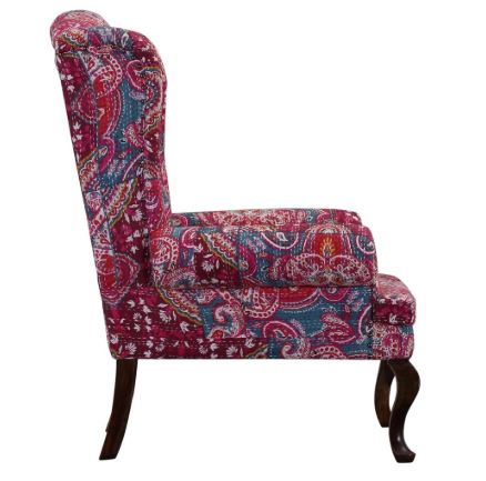Slipknot Wing Chair -  Kattha Red Fabric side view