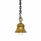 Handcrafted Small Brass Temple Bell Hanging Light – Reddish Gold