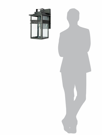 Modern Black Mesh Band Glass Box Outdoor Wall Sconce