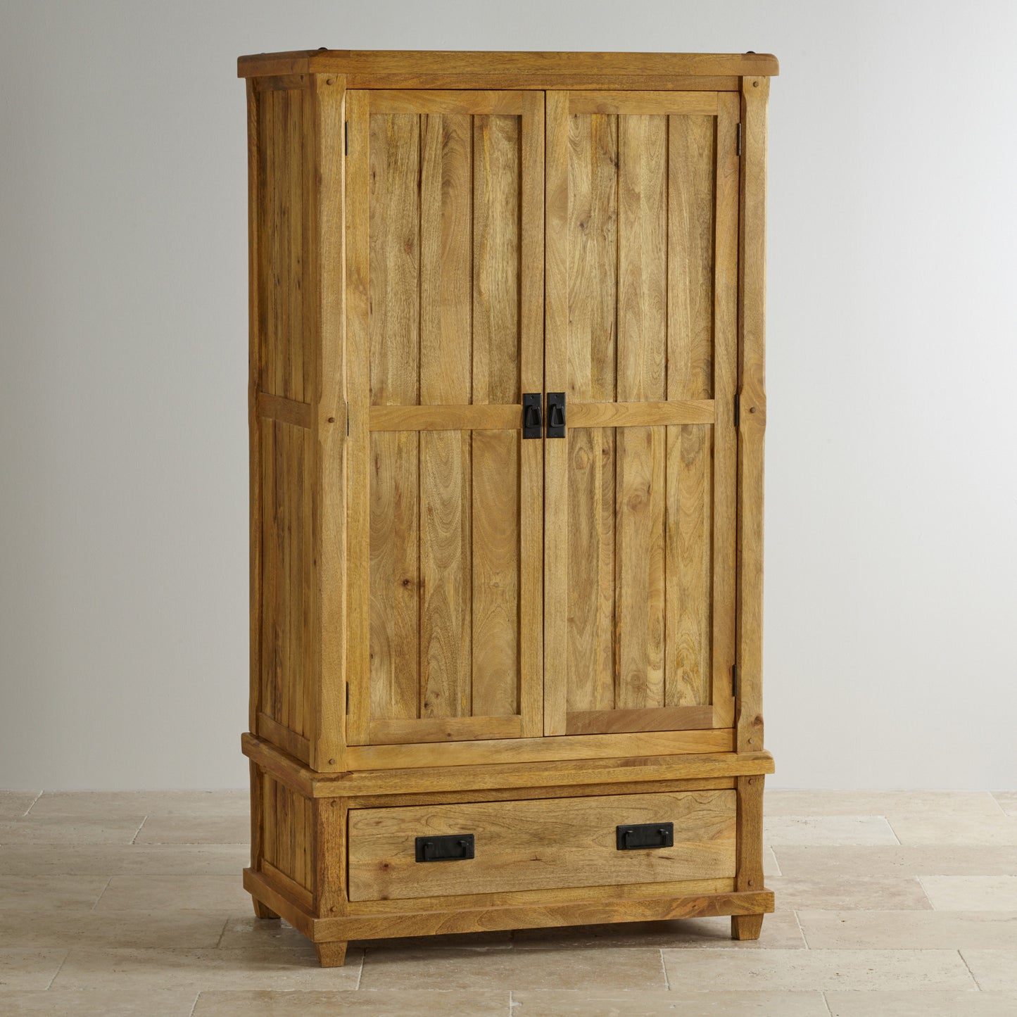 2 Door 2 Drawer Wardrobe in Mango Natural Finish