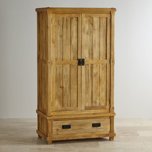 2 Door 2 Drawer Wardrobe in Mango Natural Finish