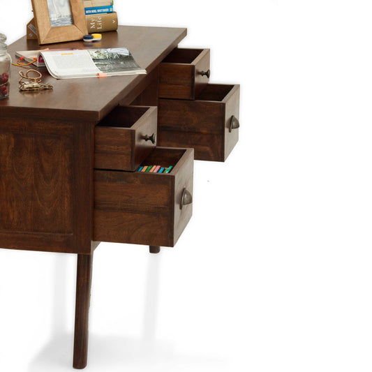 Prague Study Table - Mahogany side view