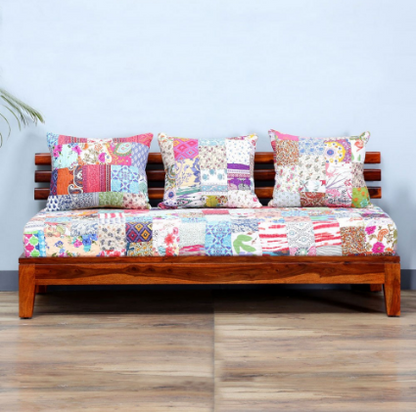 Solid wood three seater sofa