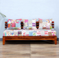 Solid wood three seater sofa