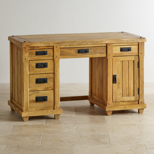 1 Door 6 Drawer Study Desk in Mango Natural Finish