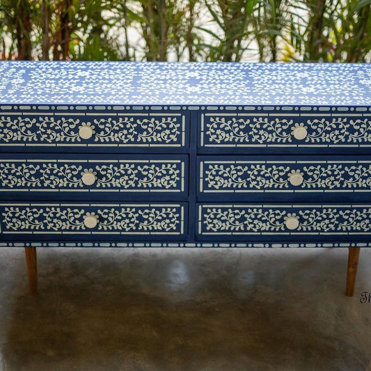 premium wooden hand crafted 6 drawer chest