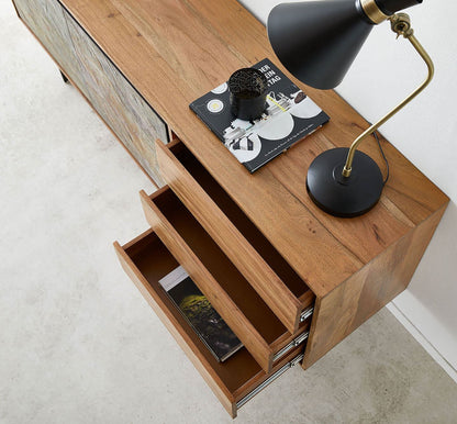 top view of the cabinet showing 3 drawers
