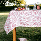 Red & White Victorian Swirl Print Cotton Tablecloth – 3 Sizes Available