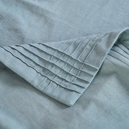 Amour Solid Duck Egg Linen Tablecloth | Pintuck Border | 4 Sizes incl. Round & Custom