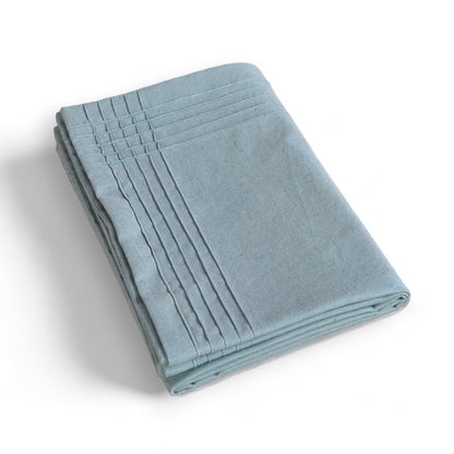 Amour Solid Duck Egg Linen Tablecloth | Pintuck Border | 4 Sizes incl. Round & Custom