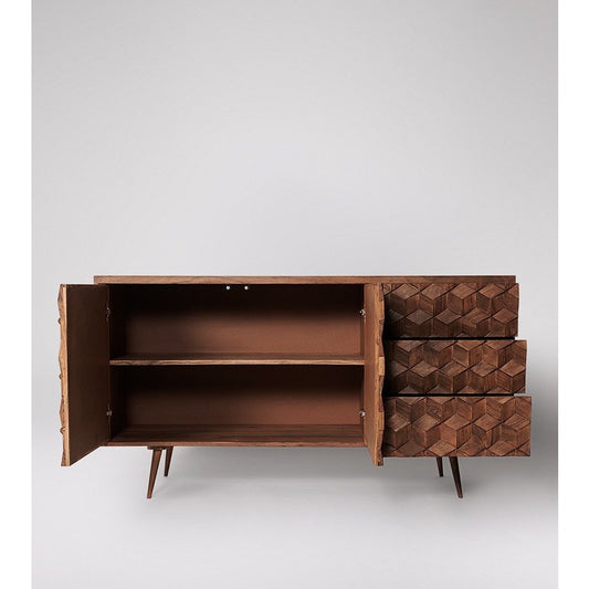 Terning Acacia Sideboard Walnut Lite Finish Indoor Outdoor Storage