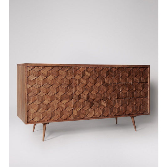 Terning Acacia Sideboard Walnut Lite Finish Indoor Outdoor Storage