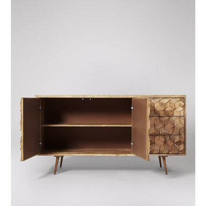 Luthar Mango Wood Mid‑Century Sideboard with Natural Finish