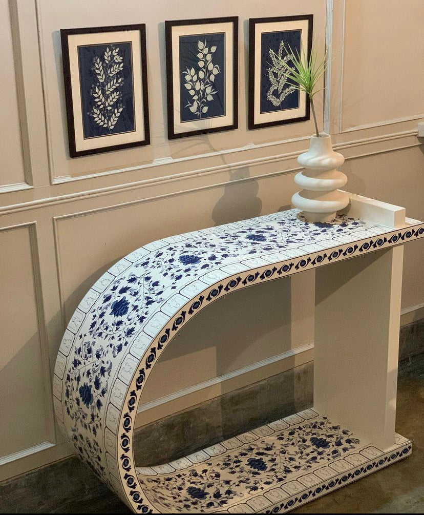hand painted entryway console