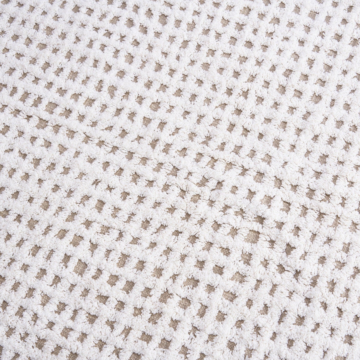 ZULU Handwoven Cotton Tufted Throw Blanket – Check Pattern, 50×60 inches