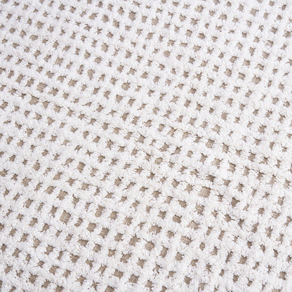 ZULU Handwoven Cotton Tufted Throw Blanket – Check Pattern, 50×60 inches