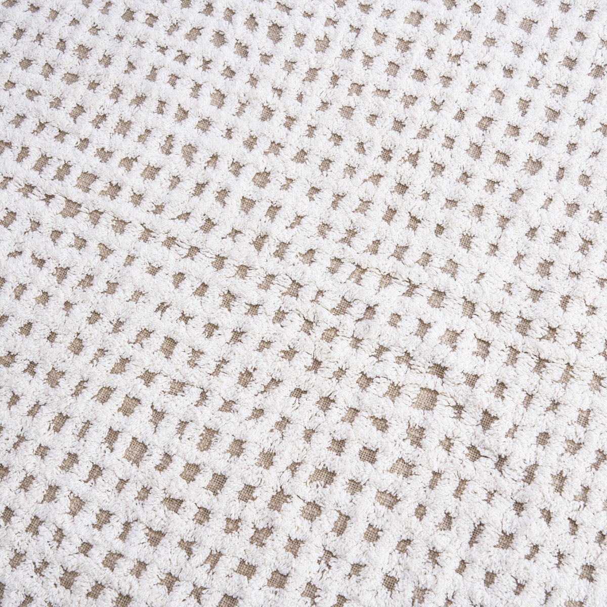 Zulu Cotton Tufted Throw Blanket | Check Pattern | 100% Slub Cotton | Handmade