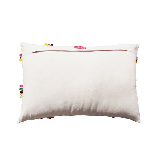 Tribal Multicolor Embroidered Cotton Cushion Cover Vibrant Boho Décor