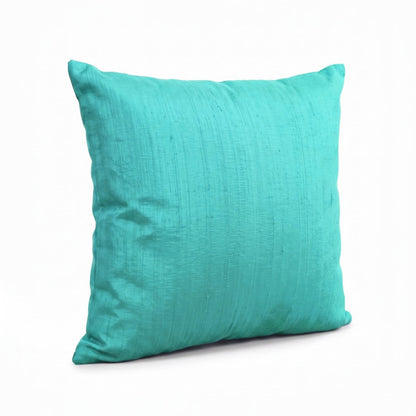 Turquoise Pure Dupioni Silk Cushion Cover | Reversible | Concealed Zip | 3 Sizes