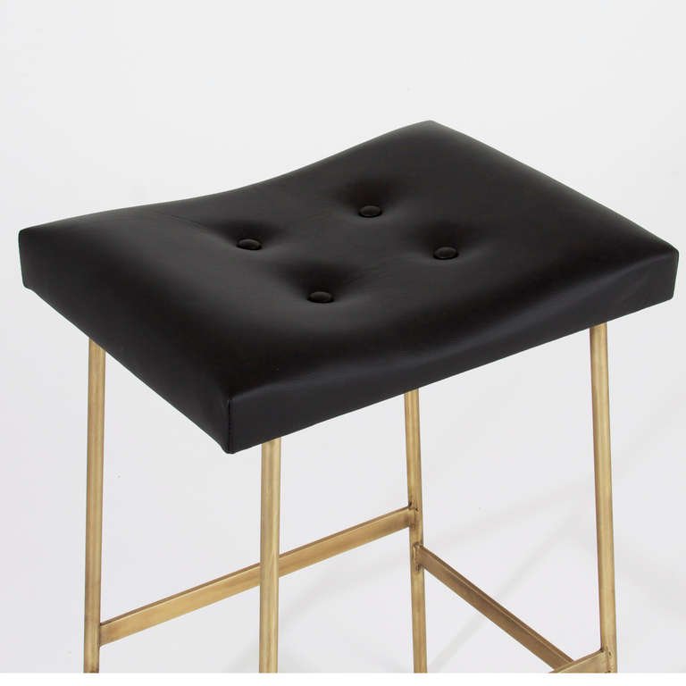 Premium Metal Leather Bunda Bar Stool - Tufted Upholstery, Custom Heights