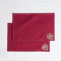 Kashidakaari Maroon Placemat | Embroidered Suzani Floral Pattern | 100% Cotton
