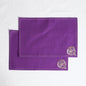 Kashidakaari Plum Placemat | Embroidered Suzani Floral Pattern | 100% Cotton