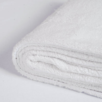 Snow White Parka Faux Fur Throw Blanket | 50 × 60 inches | Faux Suede Back