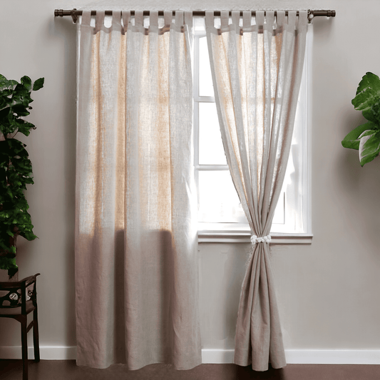 Natural Pure Linen Curtain Panel – 41x63 & 41x84 Inch, Four Styles