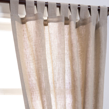 Pure Natural Linen Curtain Panel 41x63 & 41x84 Inch