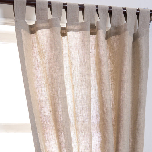 Pure Natural Linen Curtain Panel 41x63 & 41x84 Inch