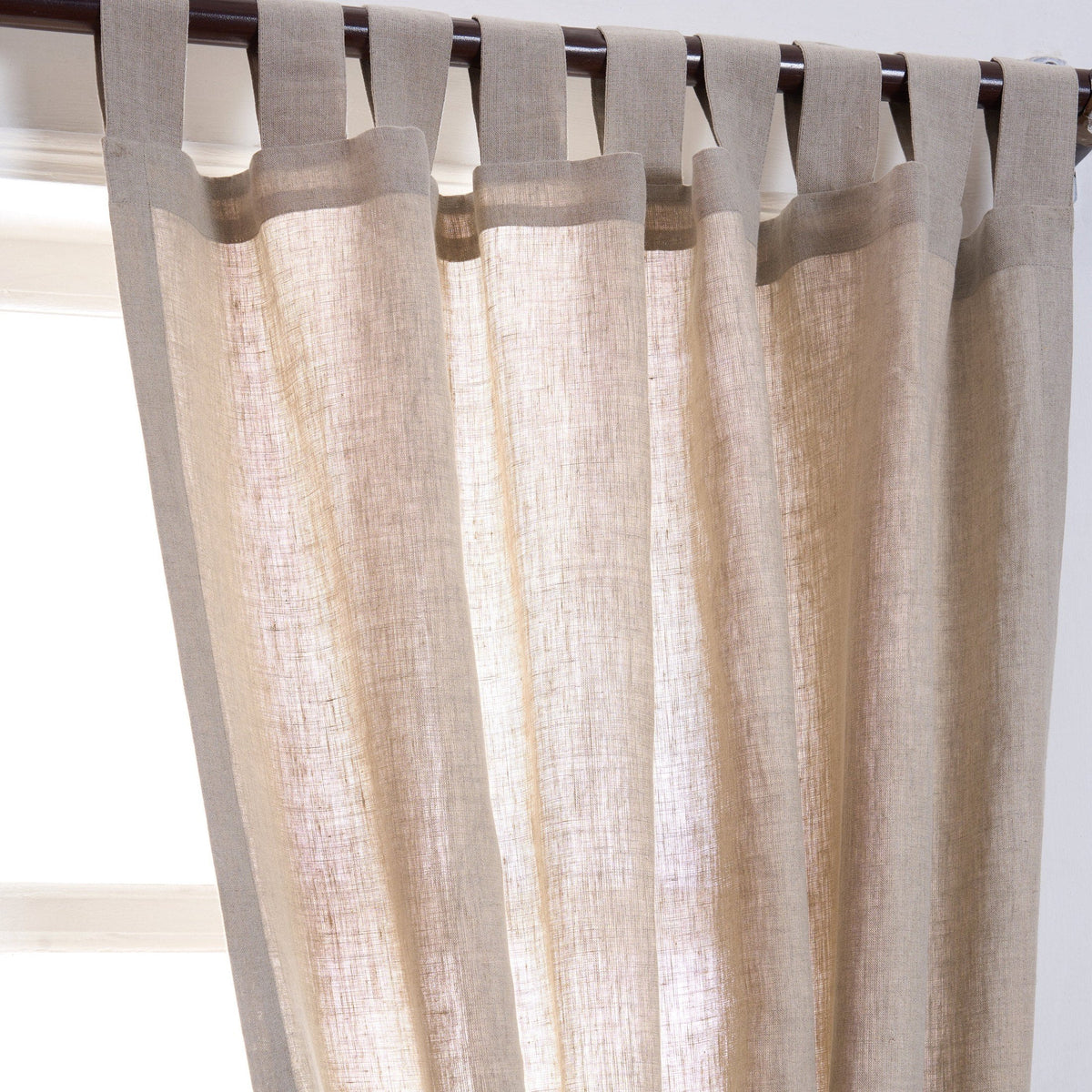 Natural Pure Linen Curtain Panel | 2 Sizes & 4 Hanging Styles | 41 × 63 or 41 × 84 inches