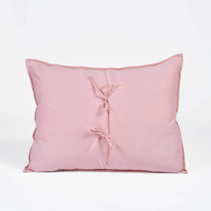 Salmon Pink Kantha Quilt Bed Set | Stripe Pattern | 100% Cotton Voile | Handmade