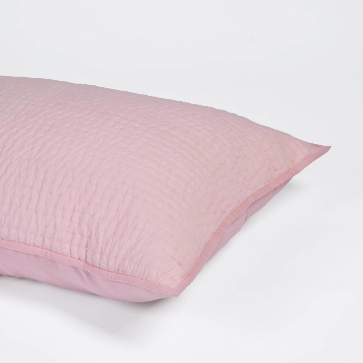 SALMON PINK colour handmade Kantha cotton Quilted pillow cases, Sizes available