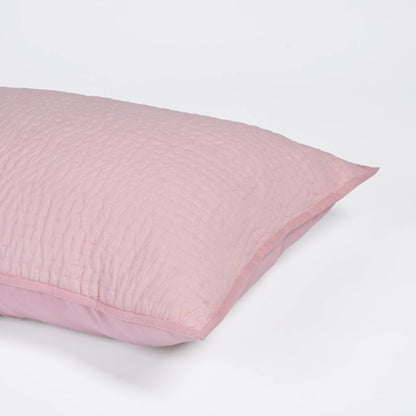 SALMON PINK colour handmade Kantha cotton Quilted pillow cases, Sizes available