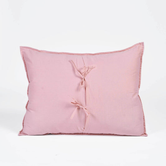SALMON PINK colour handmade Kantha cotton Quilted pillow cases, Sizes available