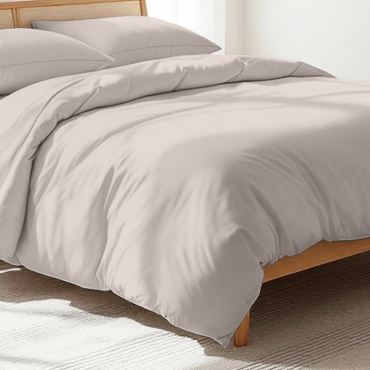 CONCRETE GREY - 300TC Cotton Duvet Cover Set With Pillowcases