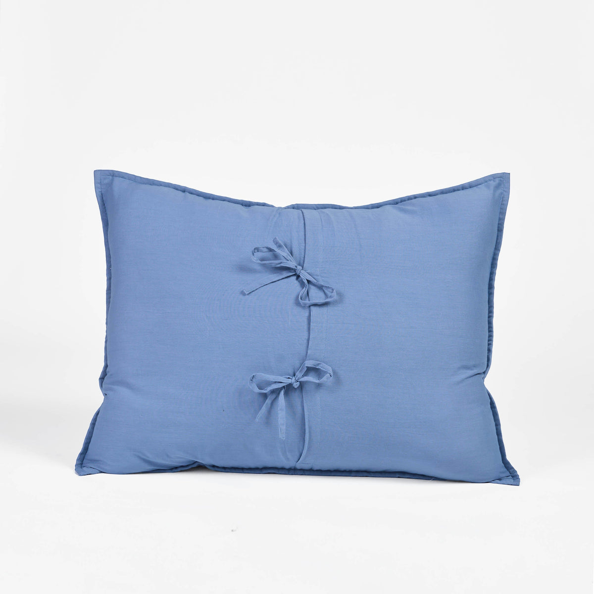 Denim Blue Hand Quilted Bedding Set With Pillow Covers