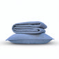 Denim Blue Hand Quilted Bedding Set With Pillow Covers