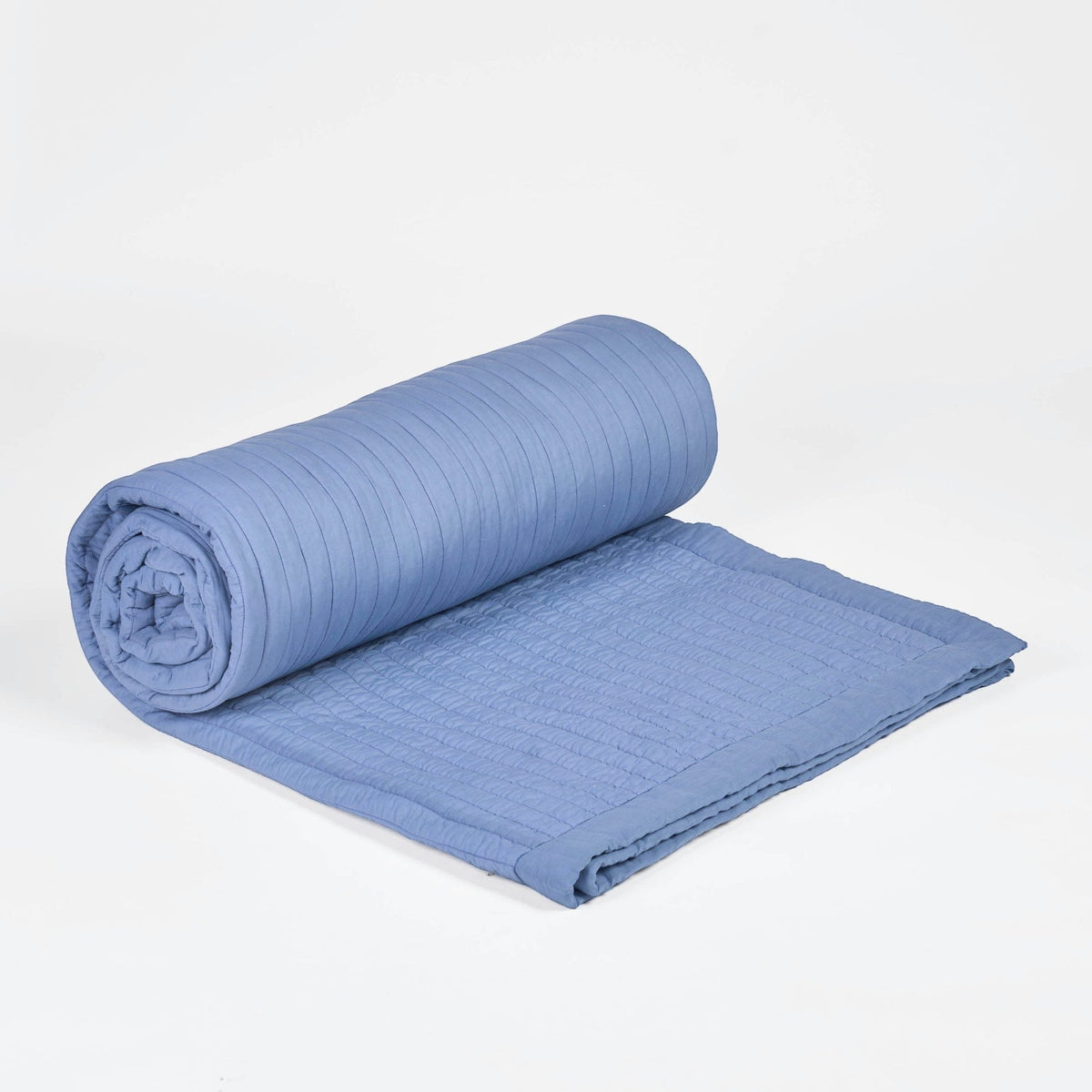DENIM BLUE - Quilted Bedspread With Pillow Shams