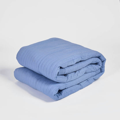 DENIM BLUE Quilted Bed Blanket For All Seasons