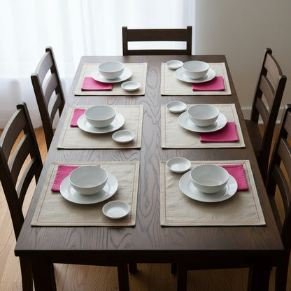 FOLK - Embroidered Linen Placemat Set