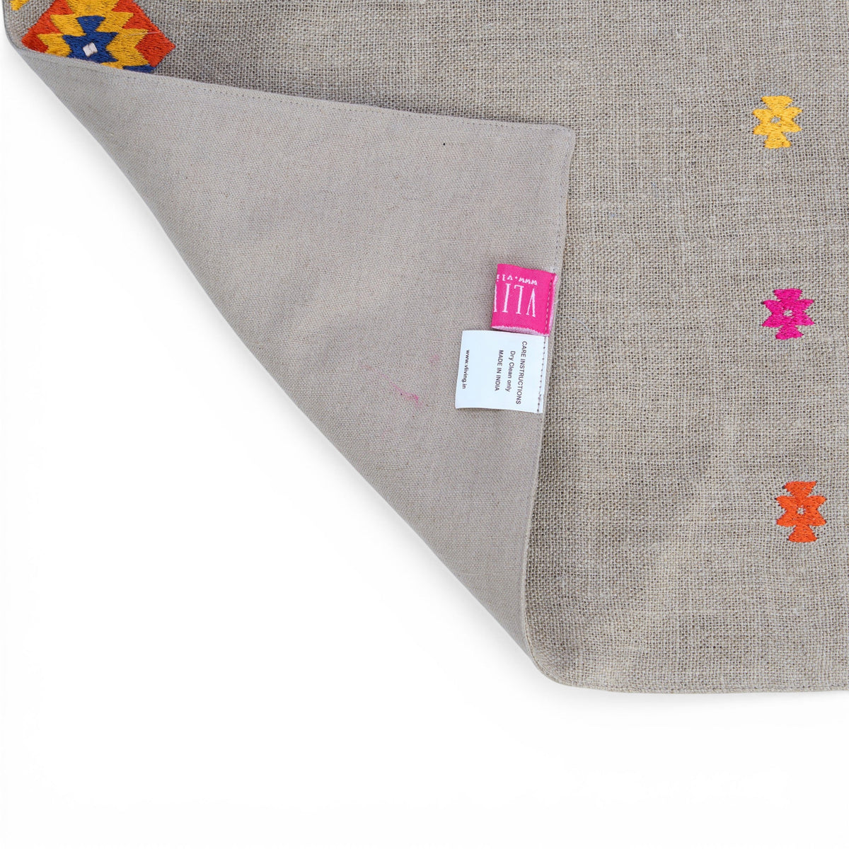 FOLK - Embroidered Linen Kilim Patterned Table Mat Sets