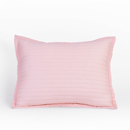 SALMON PINK - Quilted Cotton Pillow Shams