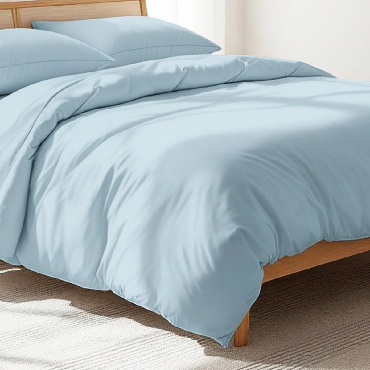 Sky Blue 300TC Cotton Duvet Cover Set