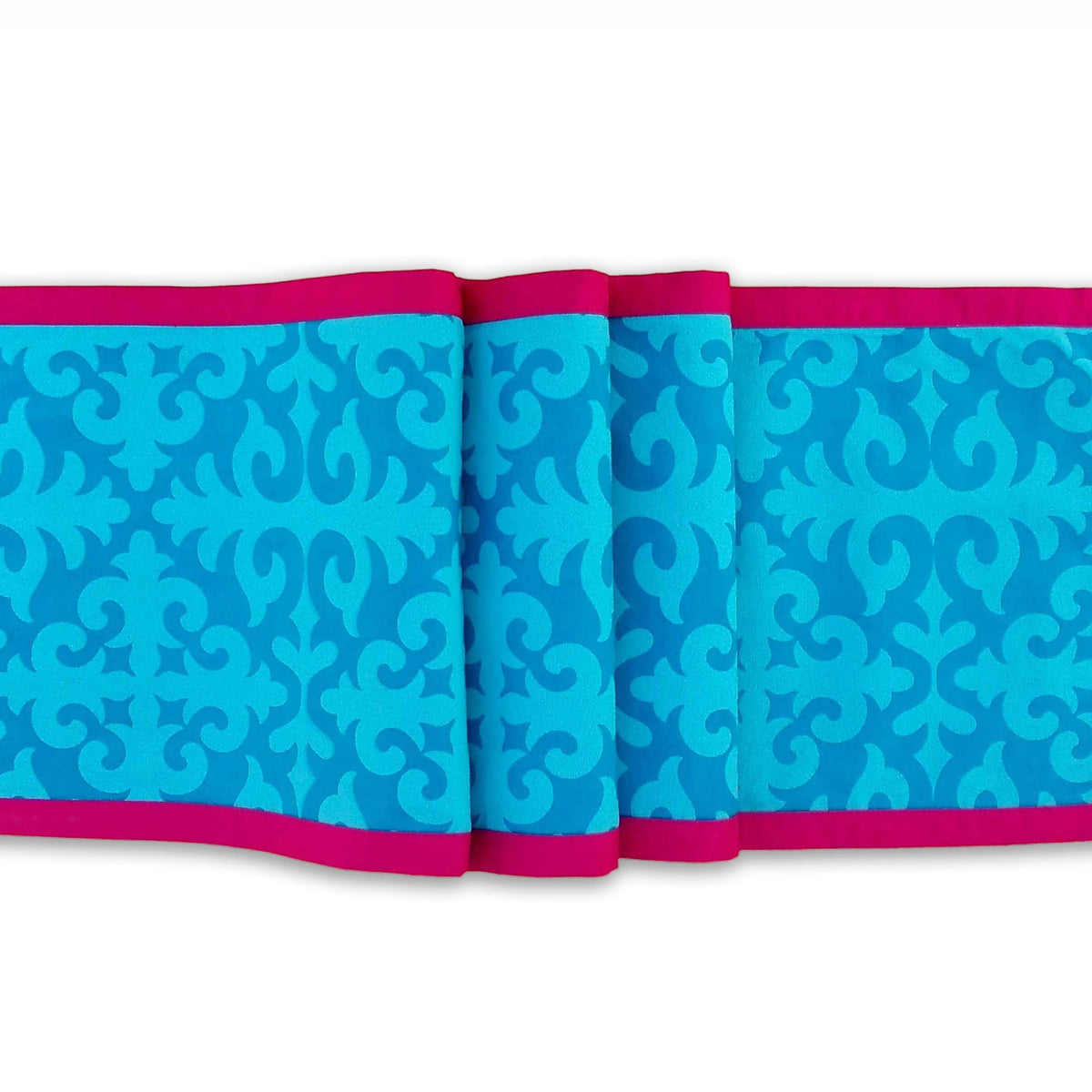 SHYRDAK - Turquoise printed cotton Bed runner set - King / Queen / Twin Size