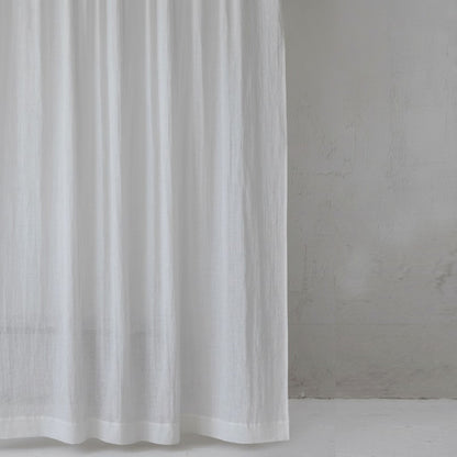 White Pure Linen Curtain Panel With Hanging options