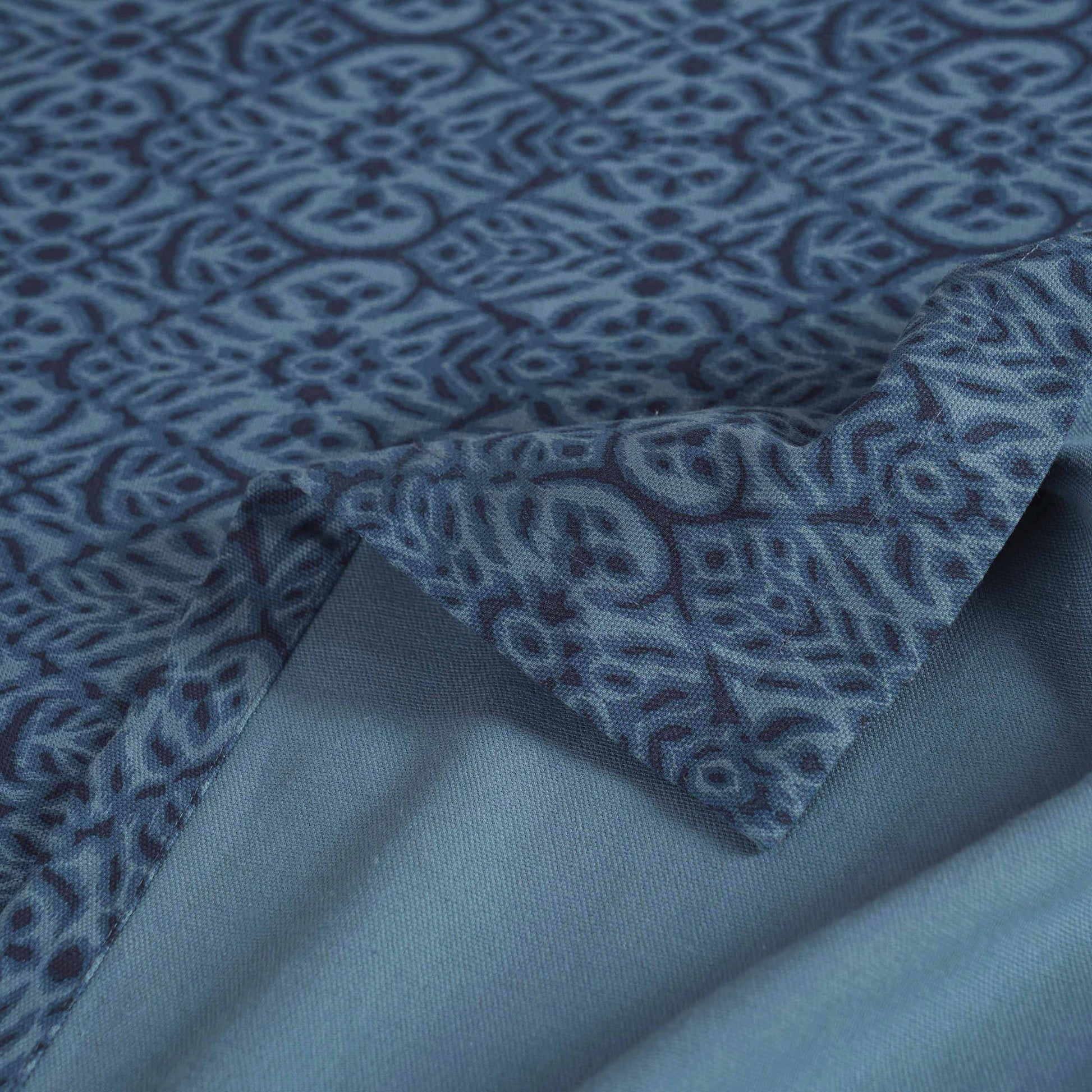 Indigo Ikat Print Cotton Duck Tablecloth – Multiple Sizes for Dining