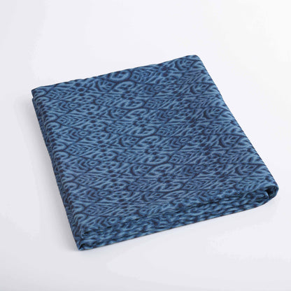 Indigo Ikat Print Cotton Duck Tablecloth – Multiple Sizes for Dining